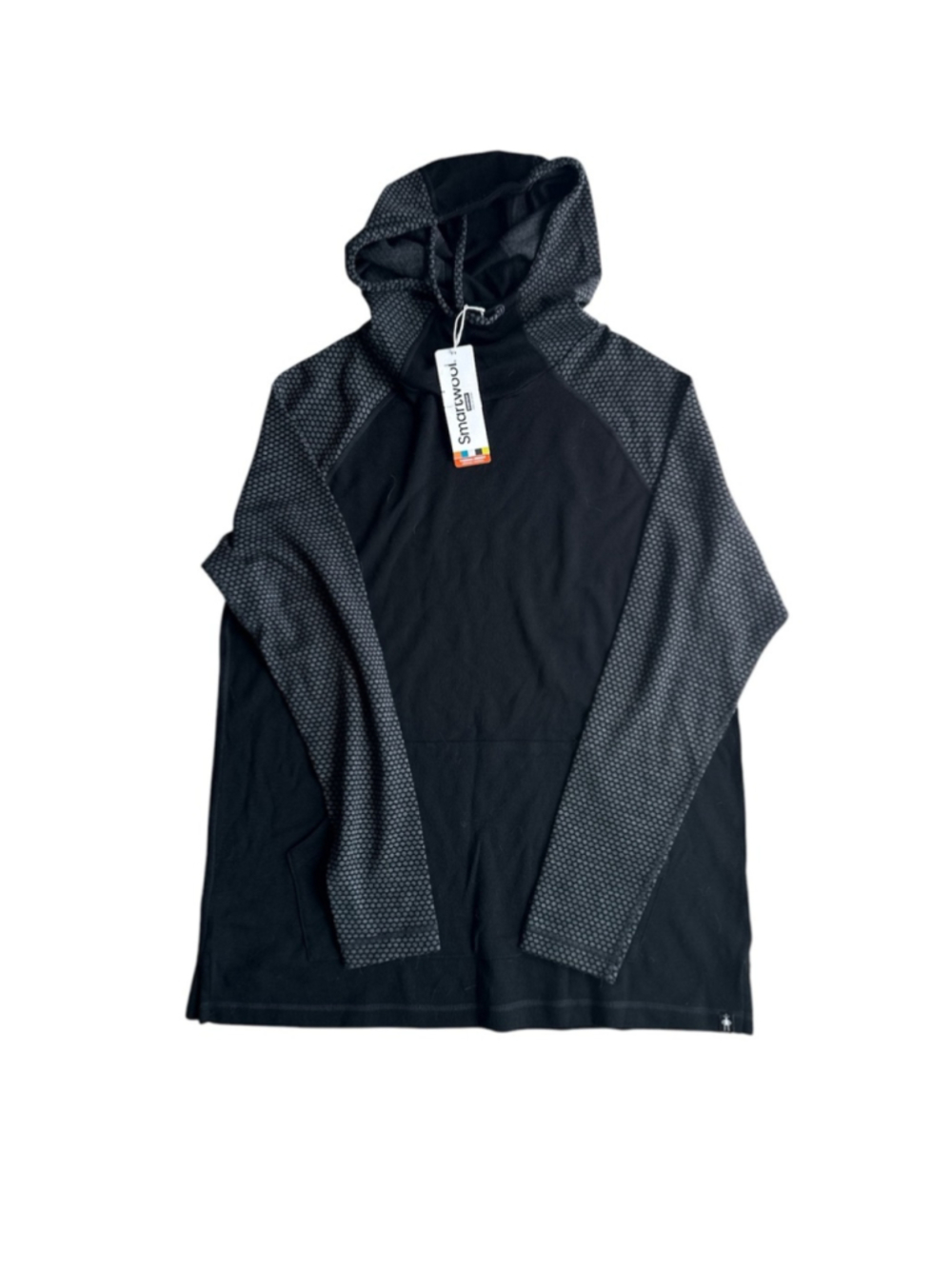 NWT Smartwool Merino 250 Thermal Drape Neck Hoodie 1X Black Dot Base Layer - Picture 2 of 5